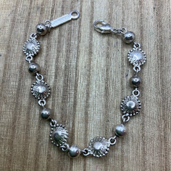 Napier Vintage Silver Tone Ball Disc Bracelet - Picture 4 of 5